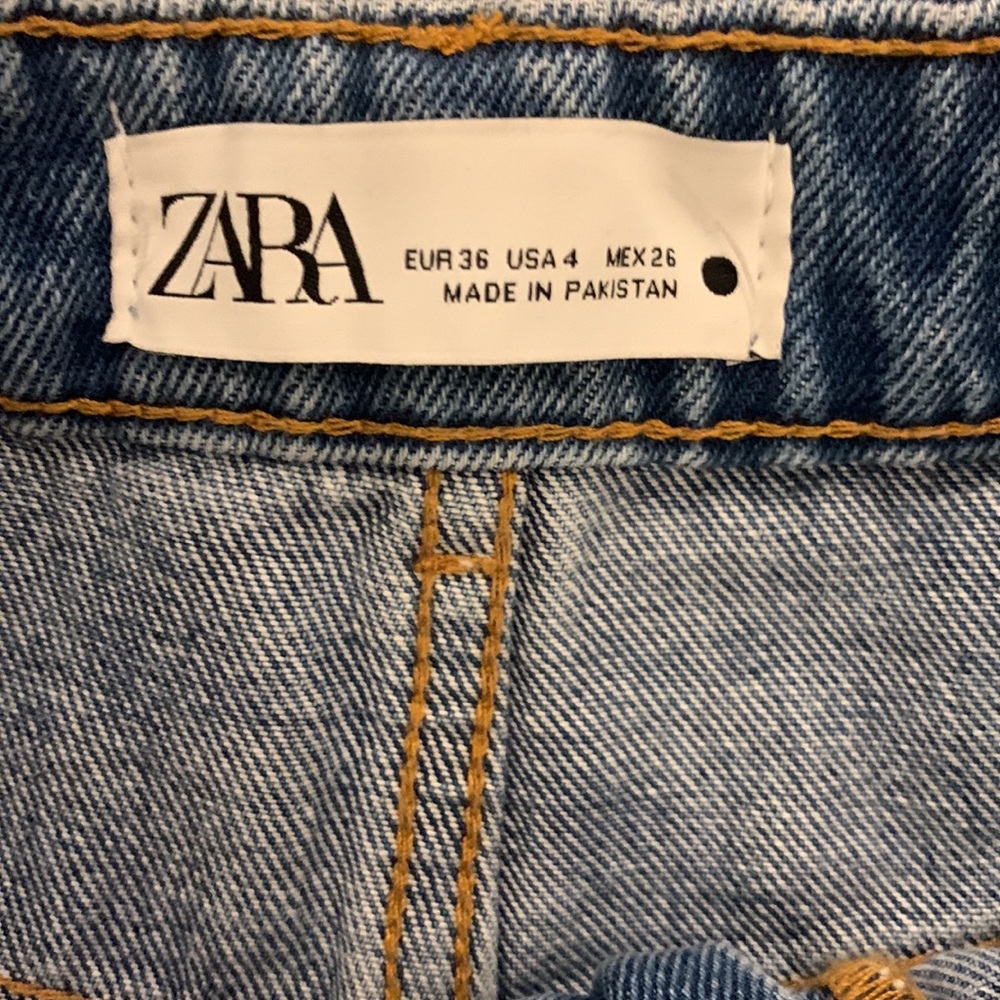 Wide Leg High Rise Zara Denim Jeans Size 26 - Picture 3 of 7